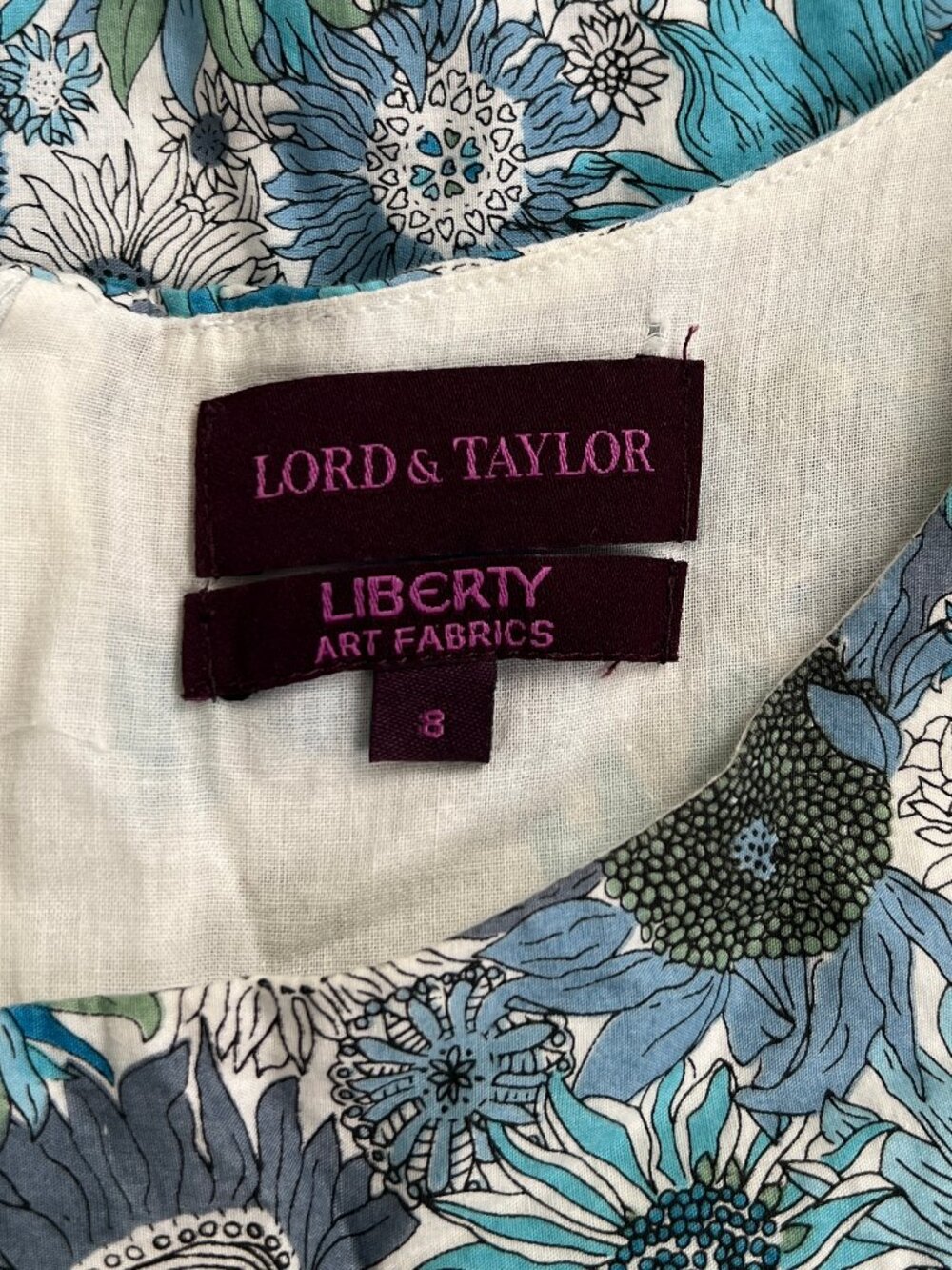 Vintage Liberty of London Fabrics Mini Sun Dress Fit & Flare Floral Sundress - 8 - Picture 6 of 9